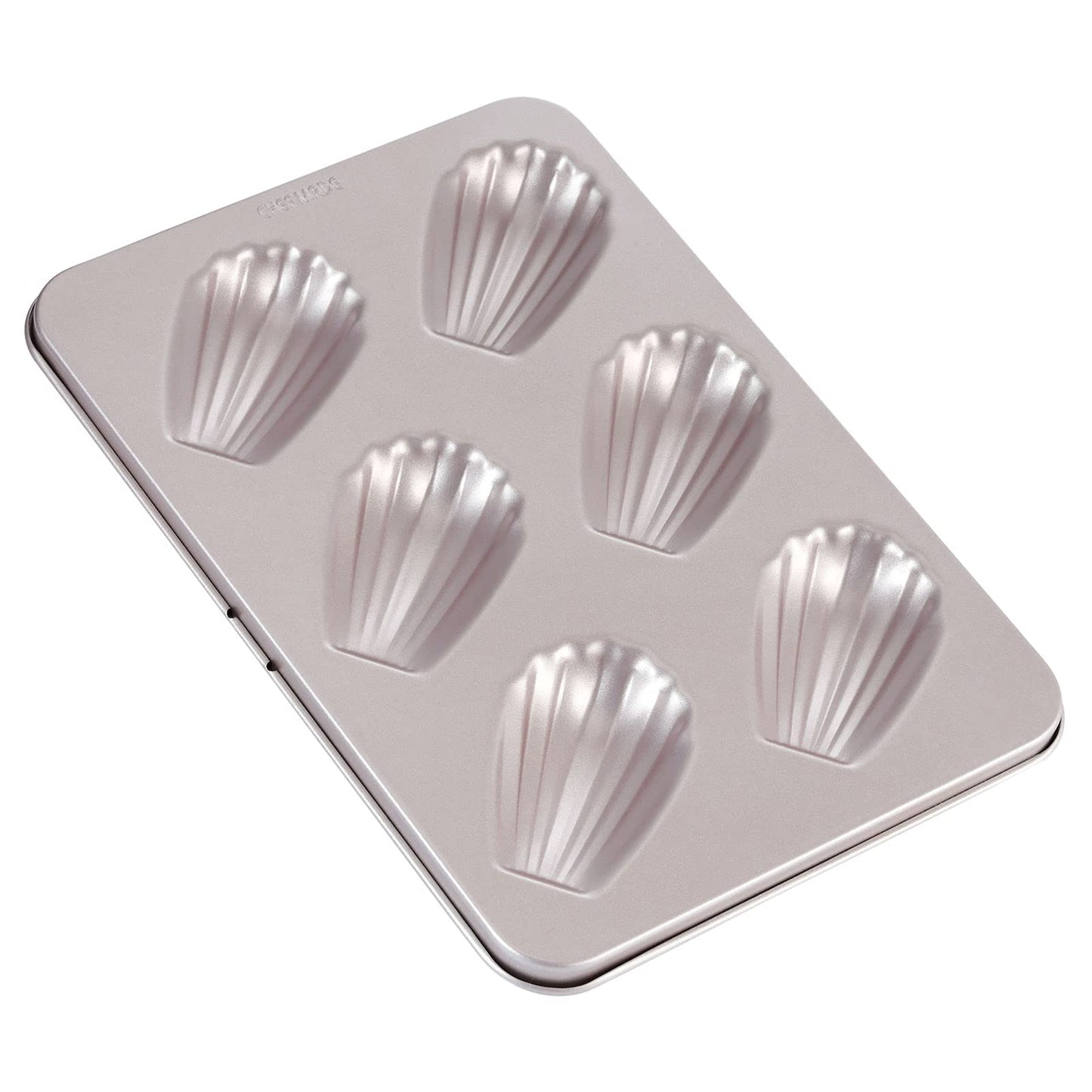 CHEFMADE Madeleine Mold Cake Pan, 12-Cavity Non-Stick Scallop Madeline Bakeware for Oven Baking (Champagne Gold)