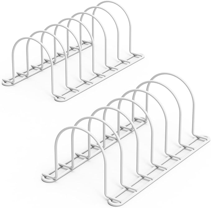 JAQ Plate Rack for Cabinet,13.5" Vertical Dish Organizer for Plates, Pot Lids, Cutting Boards & Baking Sheets, Metal Kitchen Cabinet Organizer (1-Pack, Black)