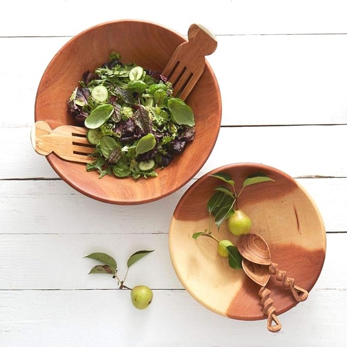 Rustic Wood Bowls for Serving Salads (Large (13-14"))