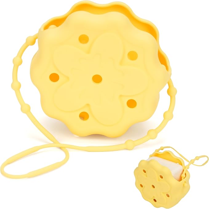 Yellow Silicone Shower Steamer Tray/Holder/Hanger, Hangable&Durable Shower Steamer Holder, Long Lasting Bath Bombs Container, Aromatherapy Diffuser Containers, Bathroom Accessory for Bathroom Decor