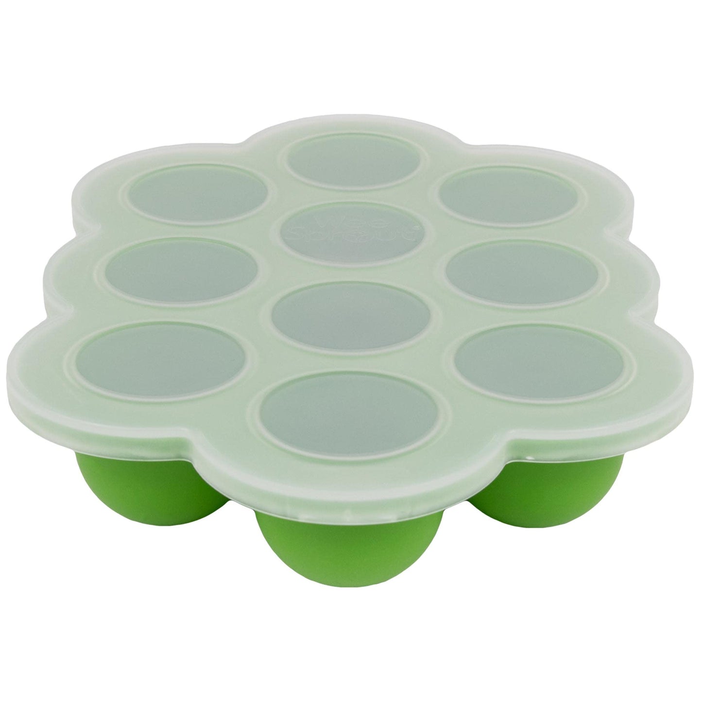 WeeSprout Silicone Freezer Tray with Clip on Lid Perfect Food Storage Container for Homemade Baby Food, Vegetable, Fruit Purees, and Breast Milk (Bright Blue, Ten 1.5 Ounce Sections)