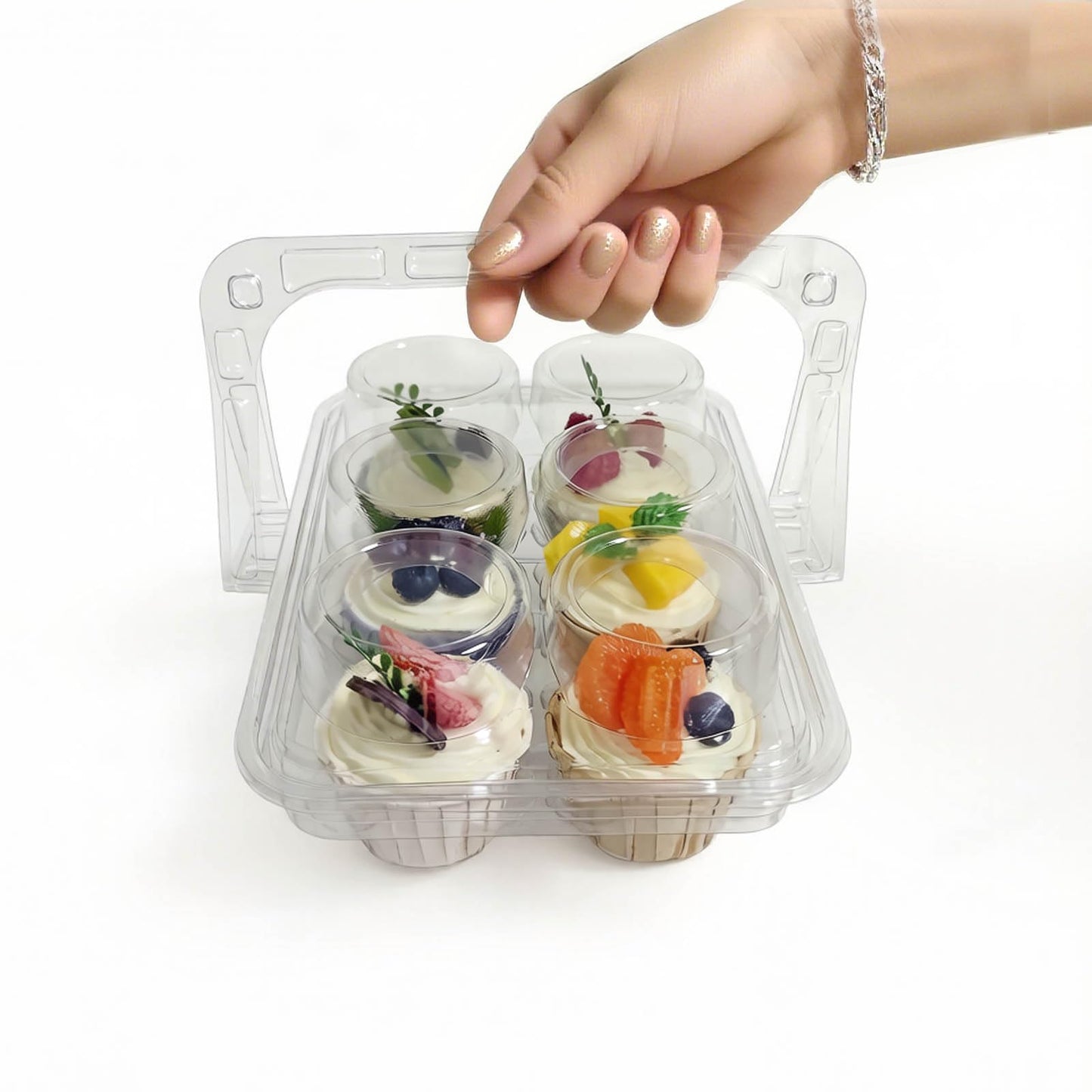 LSGENGXCY 50pc Disposable 6 Cavity Muffin Container,Cupcake Carton With Lid