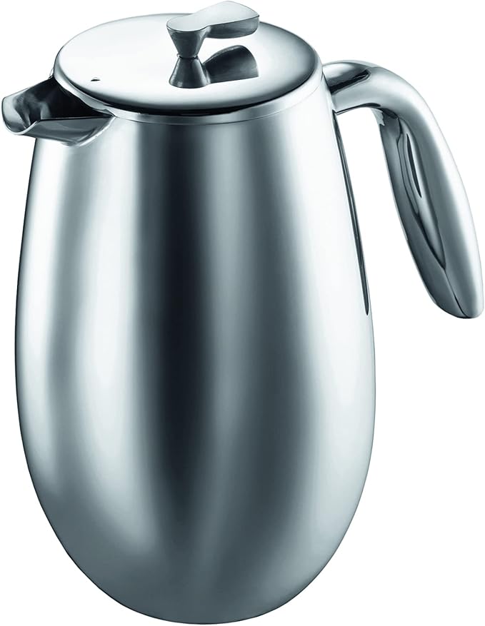 Bodum 51 oz Columbia Thermal French Press Coffee Maker, Insulated Double Wall Stainless Steel, Chrome