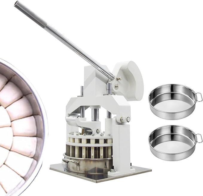 INTSUPERMAI Manual Dough Divider Cutter Machine 36PCS Tabletop Dough Divider Rounder 3 Pans Hydraulic Dough Equal Cutter Machine 1.06oz-5.64oz One Piece