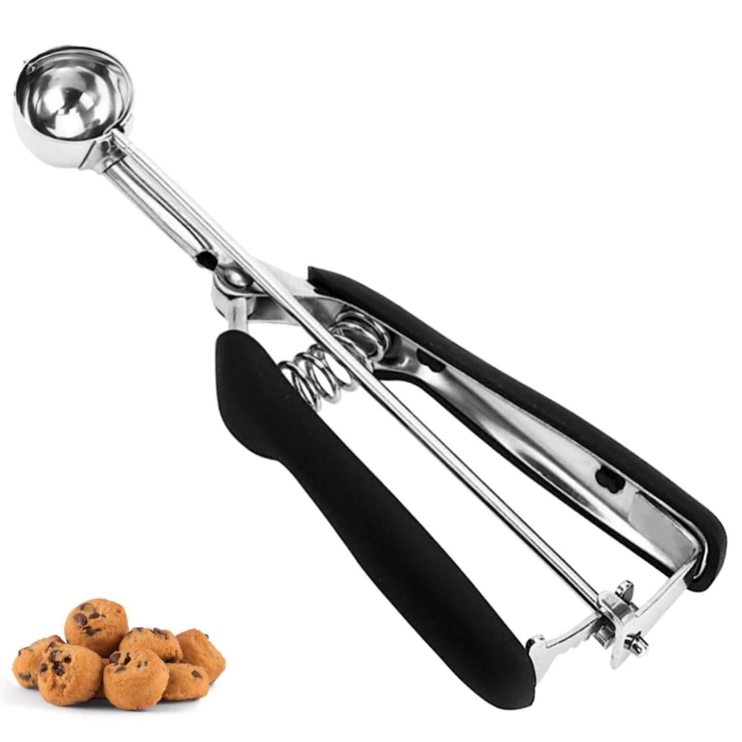 Cookie Scoop, Ice Cream Scoop, 1Tbsp/15 ml/0.5oz Cookie Scoops for Baking, 18/8 Stainless Steel Cookie Scooper for Baking, Cookie Dough Scoop with Non-slip Grip (Red)