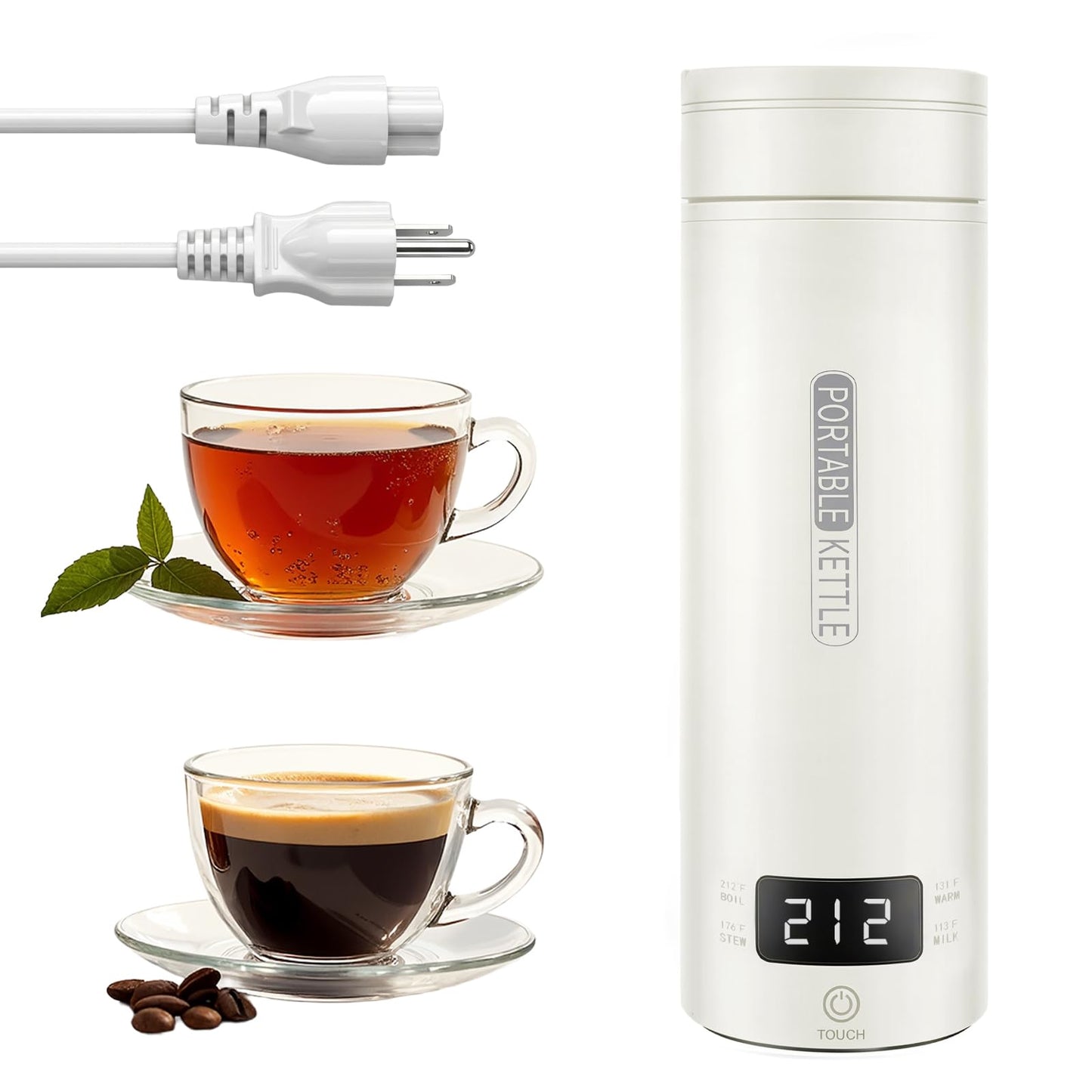 Portable Electric Kettle For Travel, 120V, 450ml, 4 Temperature Control
