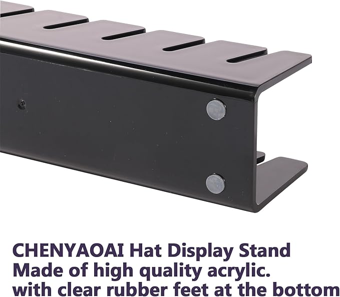 Hat Organizer for Baseball Caps, 2 Pcs No Install Acrylic Hat Stand for 14 Baseball Caps, Hat Racks for Caps Display and Organizer for Bedroom, Closet, Dresser, Office, Hat Holder