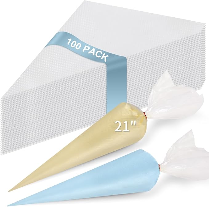 100 Pack 24 Inch Extra Large Piping Bags, Disposable Tipless Icing Bags
