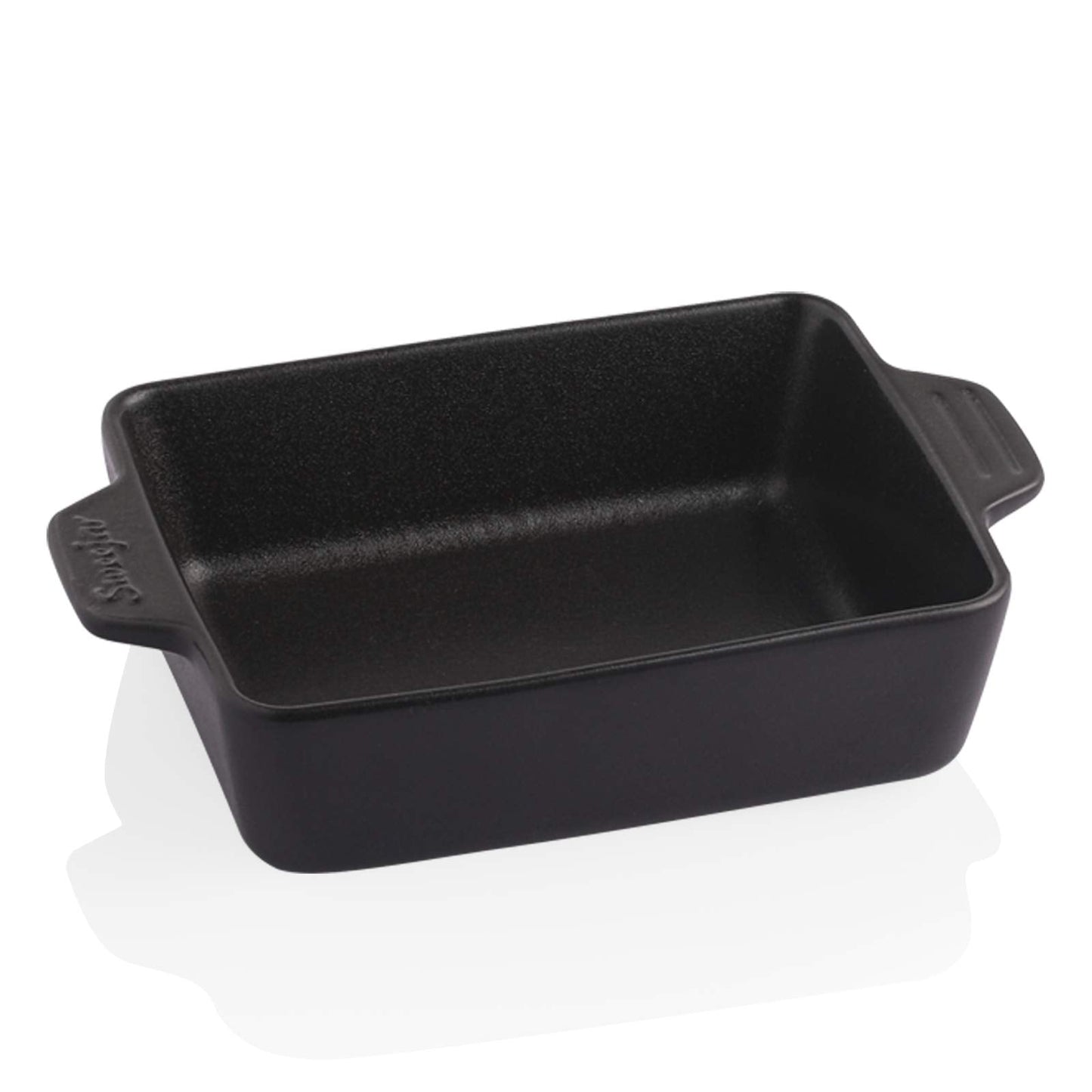 Sweejar Ceramic Baking Dish, Rectangular Small Baking Pan with Double Handles, 20 Oz for Cooking, Brownie, Kitchen, 6.5 x 4.9 x 1.8 Inches(Navy)