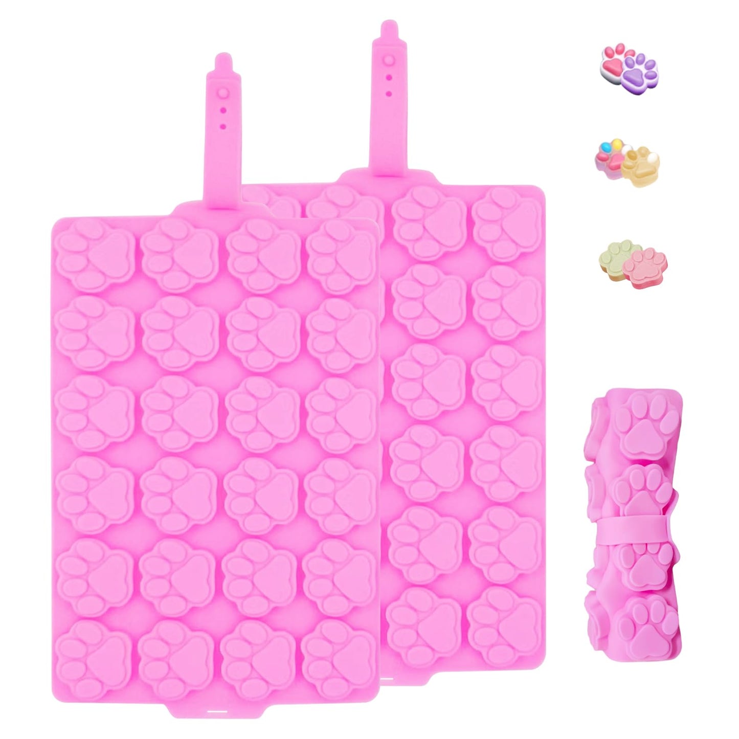 2 PCS Animal Silicone Molds, 104 Cavity Frog, Lizard, Snails Shaped Mini Silicone Molds for Baking Biscuits, Cookie,Candy, Chocolate, Jelly,Ice Cube,Pet Dog Treats Mold
