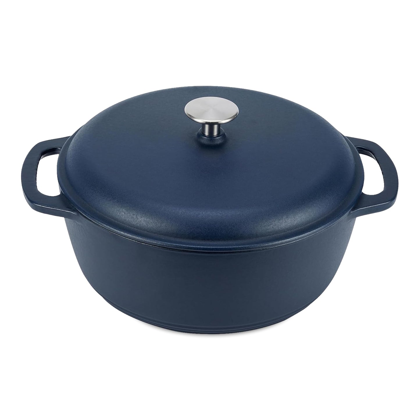 Enameled Cast Iron Dutch Oven Pot with Lid, Round, Dual Handles, Heavy-Duty, Oven Safe for Stews, Roasting, Baking, 6-Quart, Red