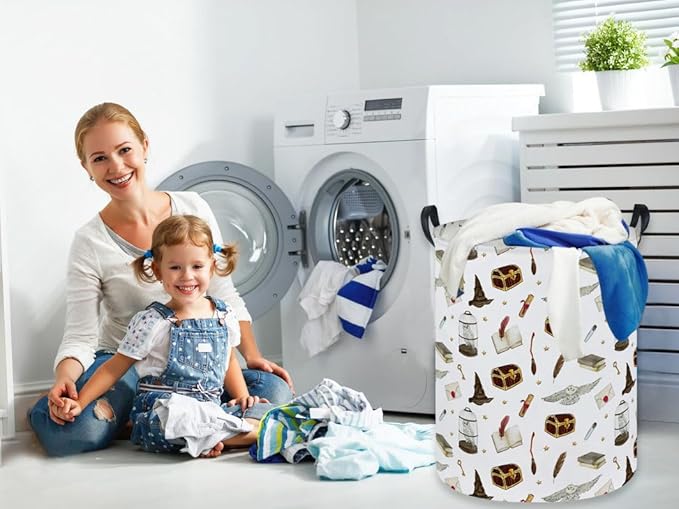 Kids Laundry Hamper,Magic Laundry Basket Collapsible Cute Storage Baskets for Home Decor,Office,Home Organizer,(Magic