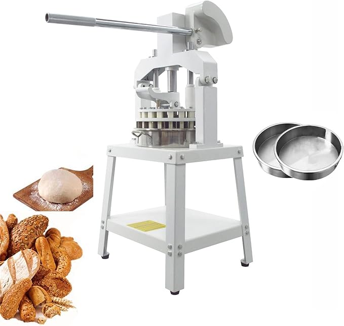 INTSUPERMAI Manual Dough Divider Rounder 36pcs Commercial Dough Cutter DIvider Cutting Machine Hydraulic Hand Press Dough Equal Divider Maker Lump Spacer Bakery for Bread