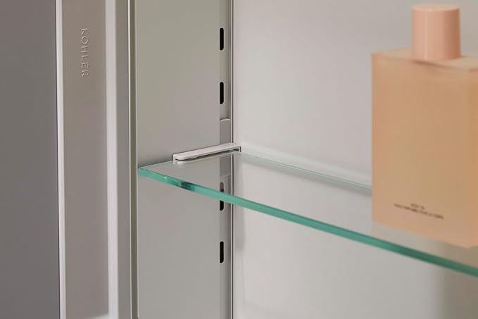 Kohler 55061-NA Embark Slim Medicine Cabinet Mirror, Adjustable Shelves with Mirrored Door, 15 in. W x 26 in. H