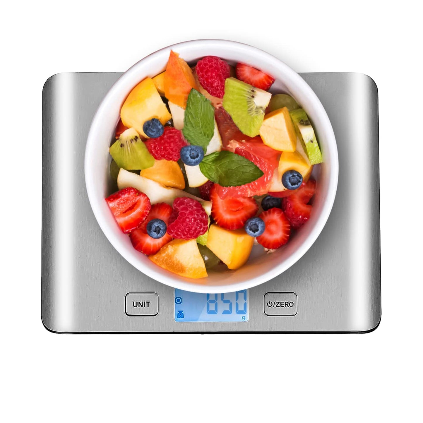 Digital Food Scale, Kitchen Scale for Cooking, Baking, and Weight Loss, 1g/0.03oz Precise Graduation, Tempered Glass （White）