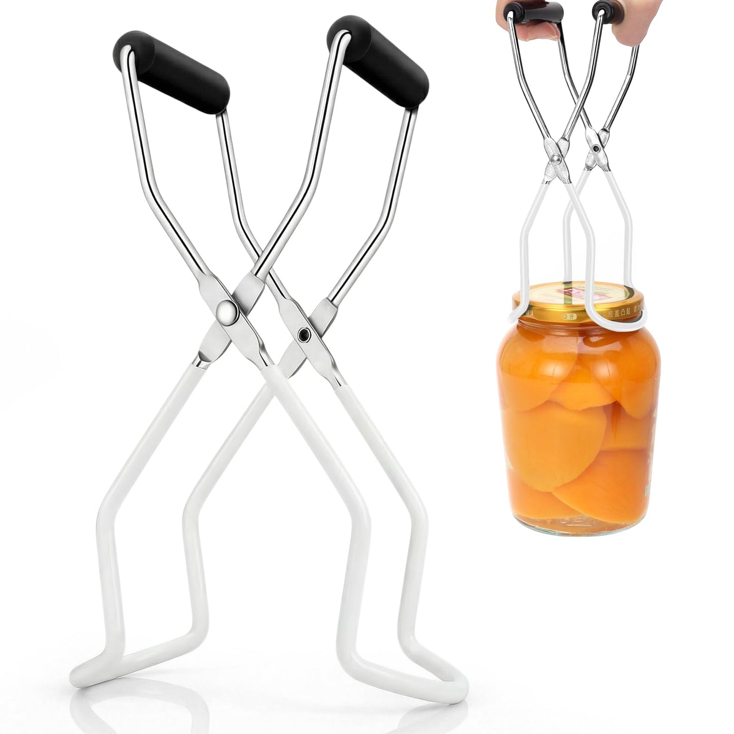 Canning Jar Lifter Tongs, Stainless Steel Jar Lifter with Rubber Grips, Canning Tools, Canning Supplies for Home Kitchen, Darkgreen