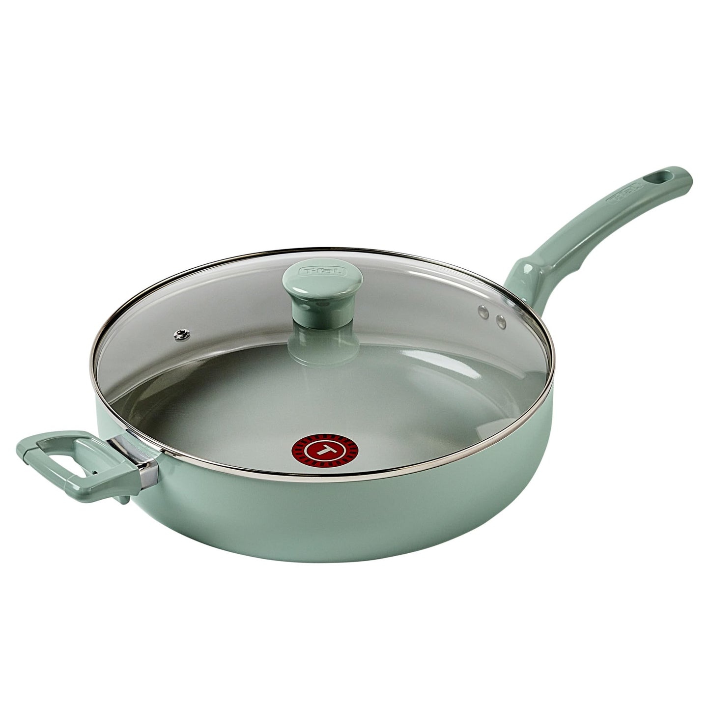 T-Fal Revive Ceramic Nonstick Sauté Pan with Lid, 6 Qt Forged Skillet