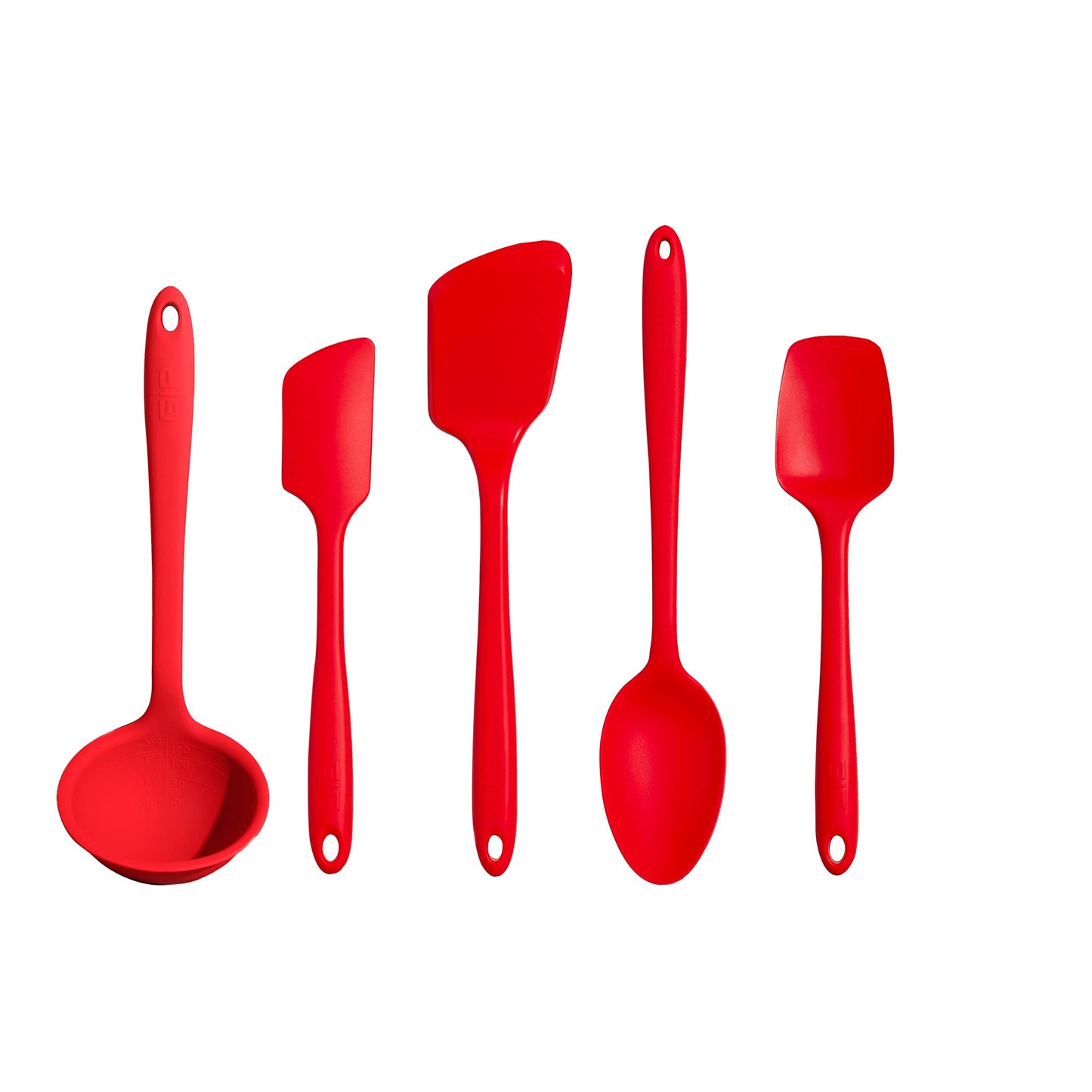 GIR: Get It Right 10-Piece Silicone Ultimate Kitchen Utensil Set – Spatulas, Ladle, Flip, Spoons, Whisk, Peeler & Spoonula – Nonstick, Non-Toxic, Heat-Resistant – Red