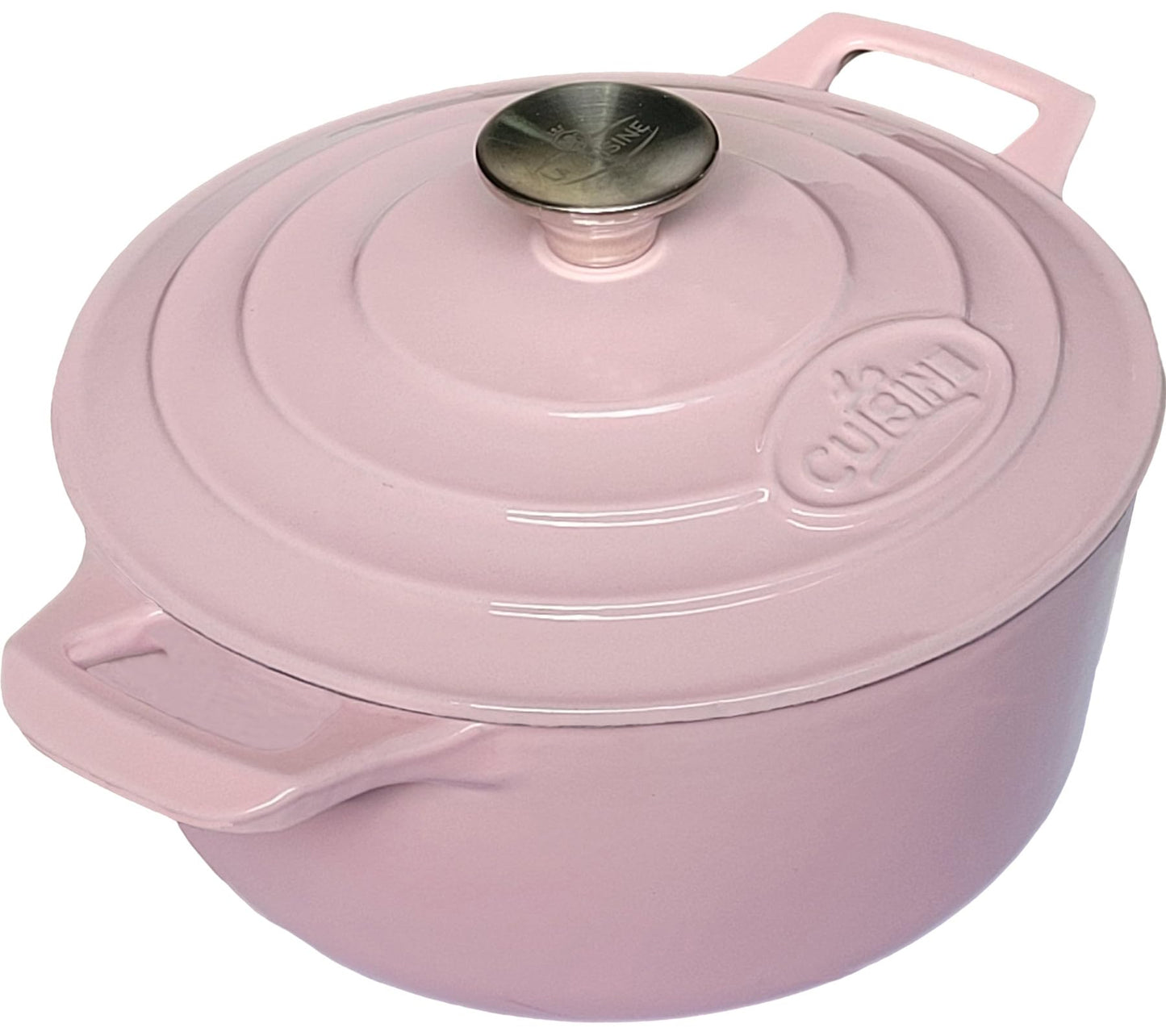 La Cuisine Enameled Cast Iron Dutch Oven Casserole Pot with Golden handle for Lid, Internal Matte Black Enamel Coating, 6.5 QT 11" / 28cm Ø, Oven-Safe 550°F/276°C, Cranberry
