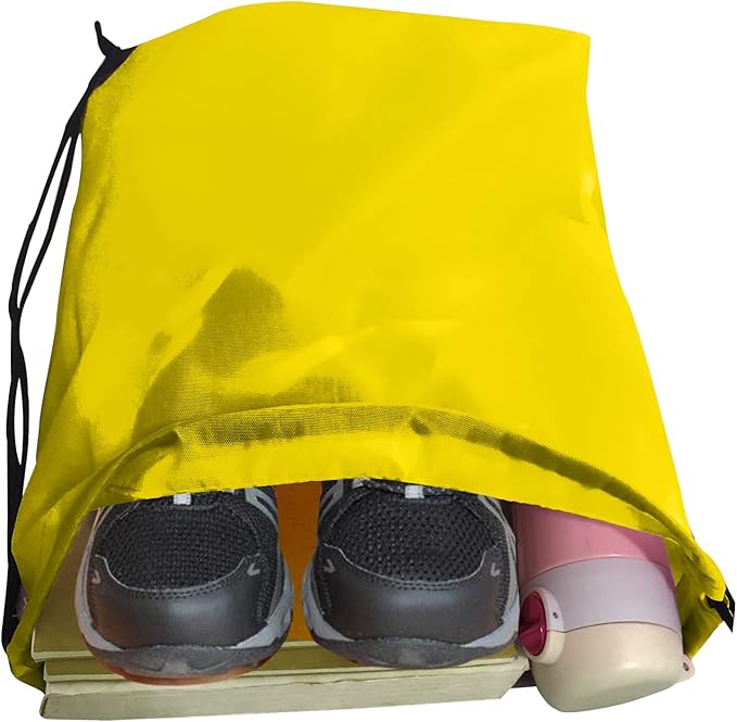 Drawstring Backpack Bulk 70Pcs String Backpack Drawstring Bags Cinch Bag Sackpack for Men Women Gym(Yellow)