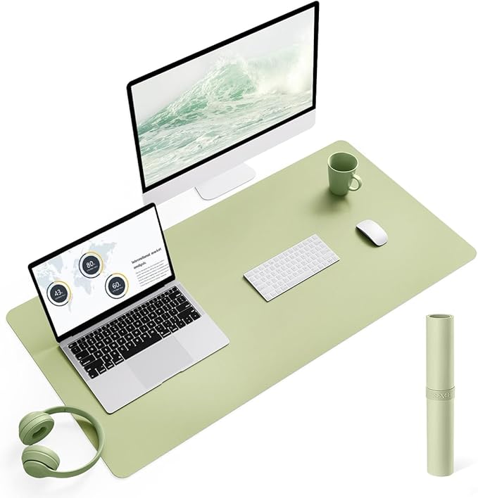 YSAGi Non-Slip Leather Desk Pad L Size, Waterproof Laptop Computer Desk