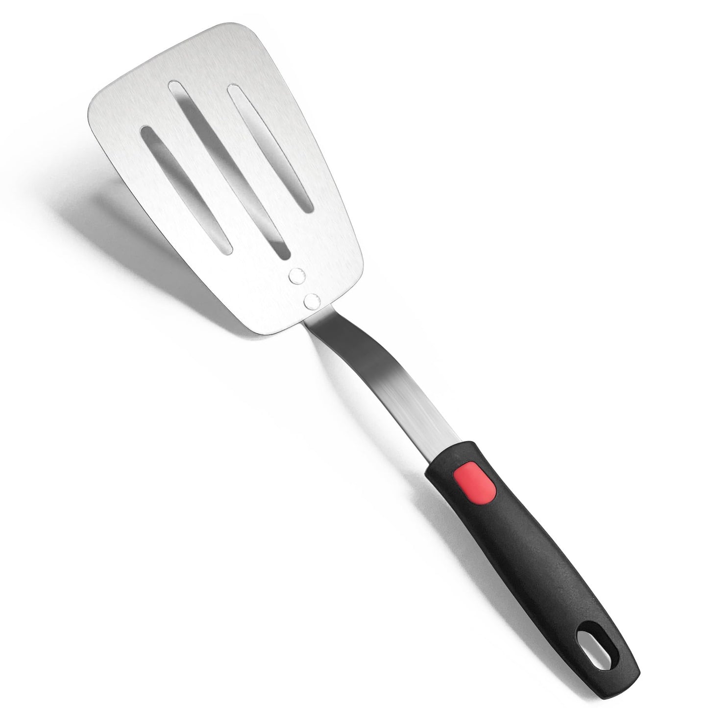 XiaoZu Stainless Steel Flexible Spatula, Thin Metal Turner, Small Slotted