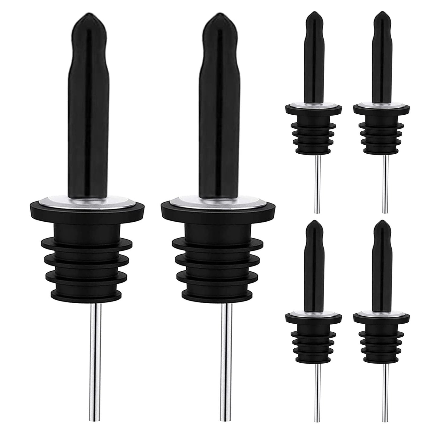 Pafusen 12 Pack Liquor Bottle Pourers, Liquor Pour Spout for Liquor Bottles, Stainless Steel Olive oil Dispenser Spout, Alcohol Pourer Spouts Dust Caps Long Covers, Sliver