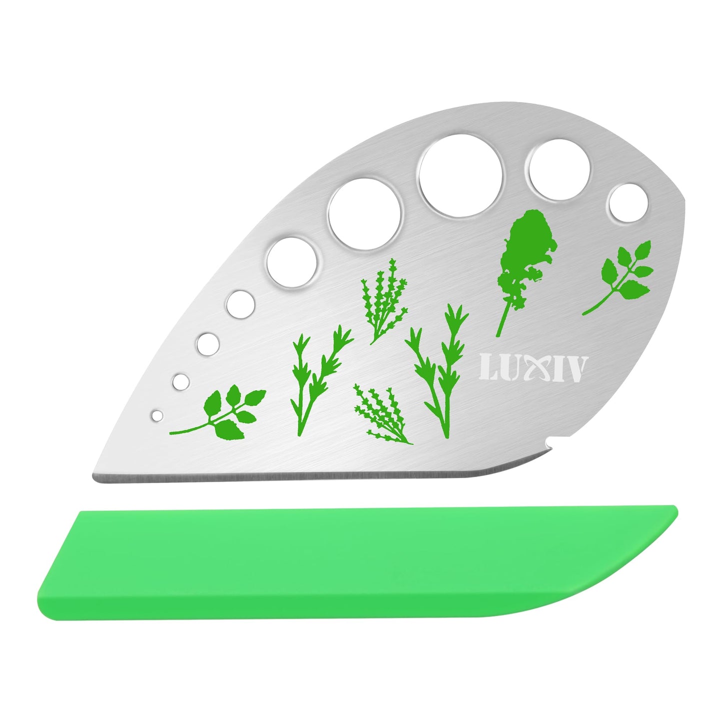 Luxiv Herb Stripper Tool Stainless Steel 9-Hole Leaf Peeler with Knife