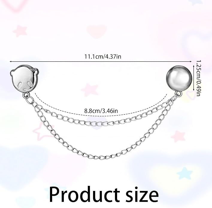 6pcs Magnetic Clothing Clips with Chain, Multi-Function Magnet Button Pins Hijab Cuff Clips for Fixing Hem of Clothes Long Pants Legs Sleeves of Shirts
