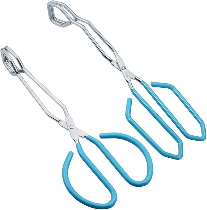 HINMAY Scissor Cooking Tongs 11" Stainless Steel Wire Tongs, Set of 2