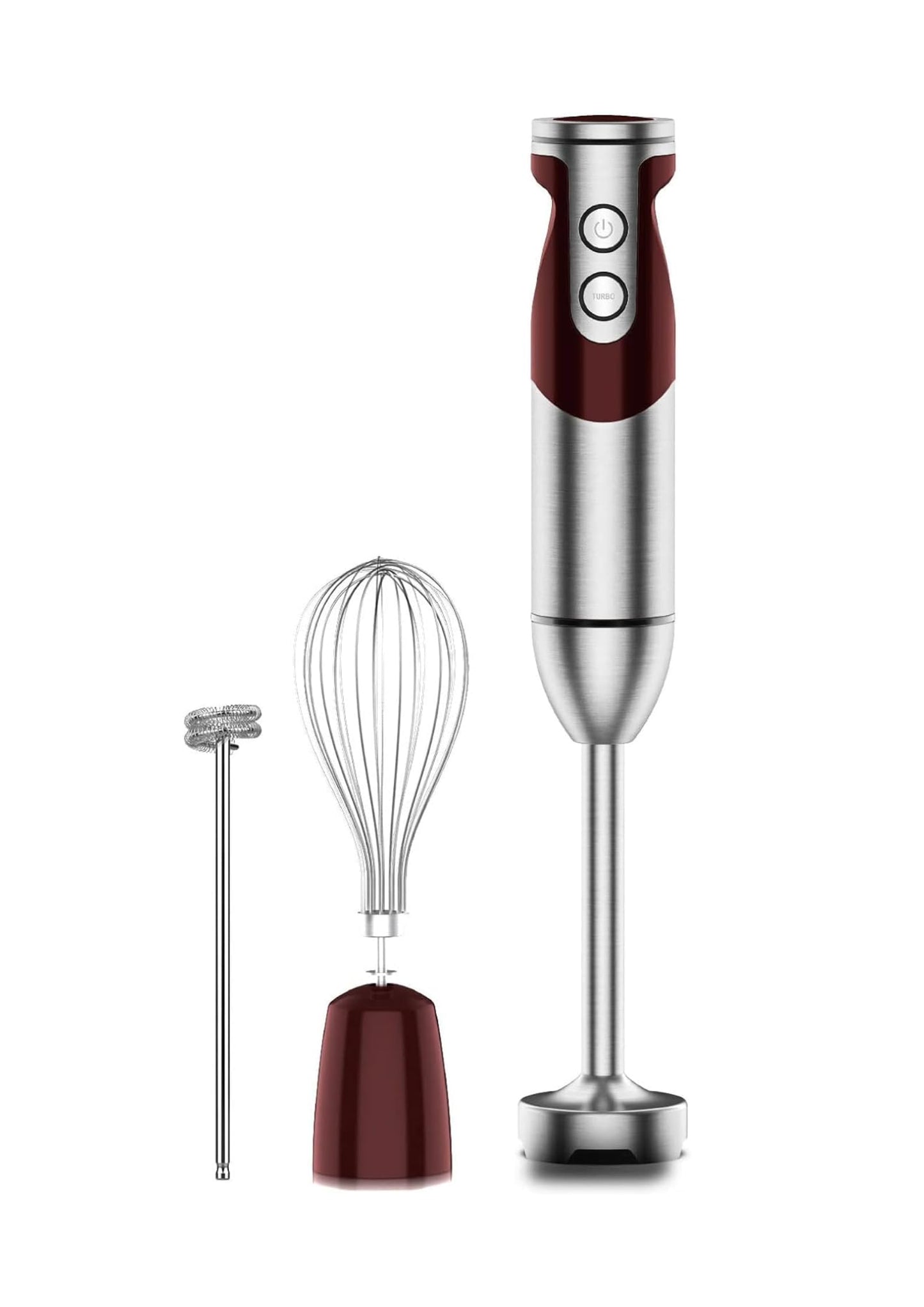 MEGAWISE 3-in-1 Immersion Hand Blender, 12 Speeds, Titanium Blades, Black