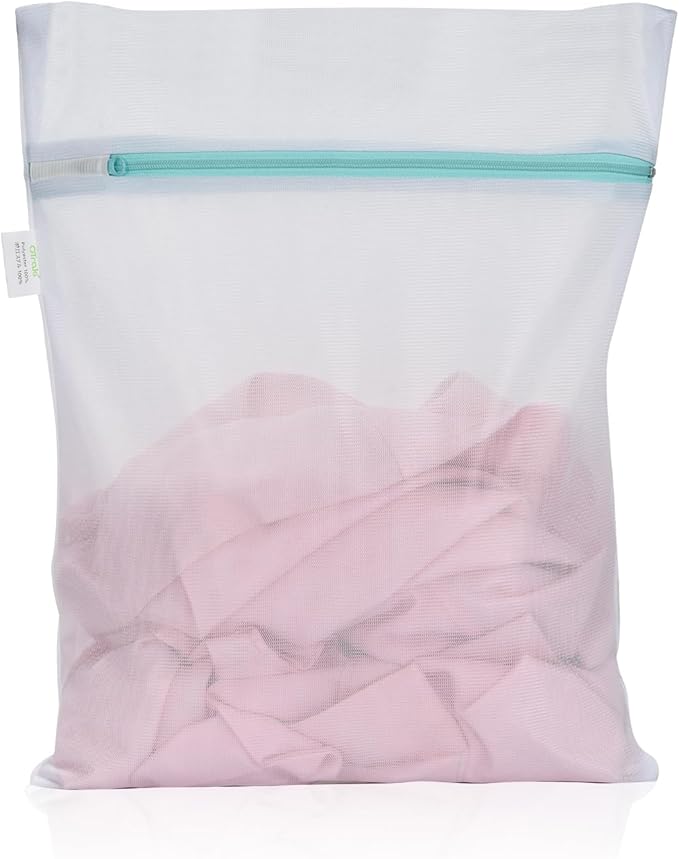 OTraki Mesh Laundry Bag for Delicates 12x16 inch Small Laundry Wash Bags for Washing Machine with Reinforced Zipper for Delicates Bra Socks Underwear, Don't Drying, Melting 140-176℉ White