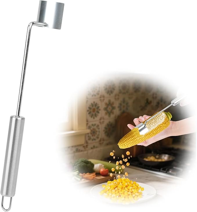 Wooden Handle Corn Peeler - Cob Corn Stripper Kernel Remover, Durable Kitchen Tool for Corn on The Cob, Eco-Friendly Wood Grip for Home & Outdoor Use