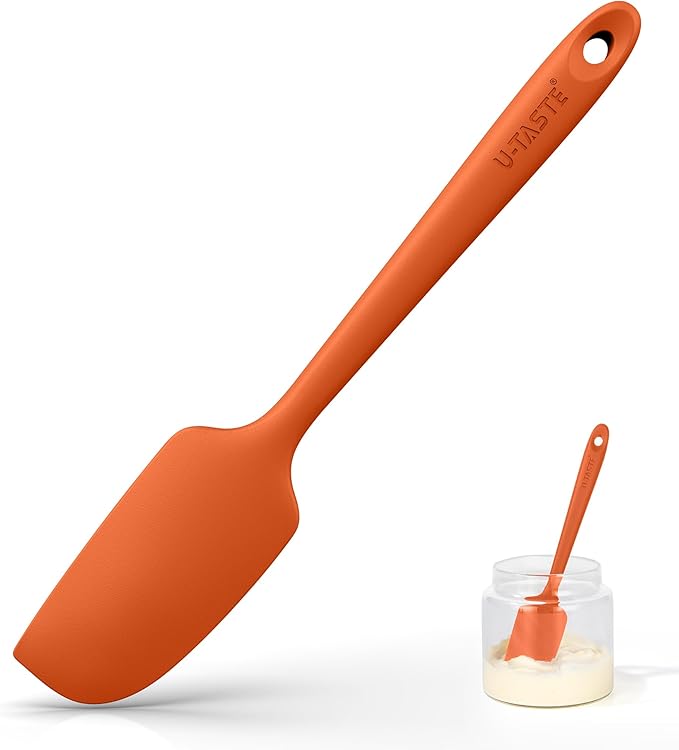 U-Taste Small Mini Silicone Spatula, 9in Rubber Jar Scraper, Midnight Blue