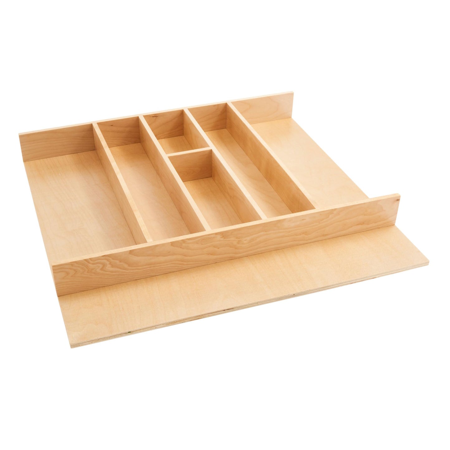 Rev-A-Shelf Custom Trim-to-Fit Silverware Drawer Organizer For Kitchen Utensils, Cutlery Cabinet Storage Divider Insert, 18.5" x 22", Maple Wood, 4WUT-1