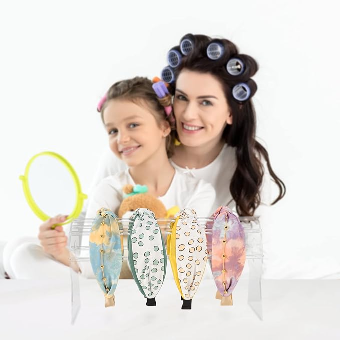 Acrylic Headband Holder Organizer,Headband Storage Display Stand,Disney Mickey and Minnie ear holder,Clear Hair Accessory Rack For Girls Room (Acrylic, 1 Tier)