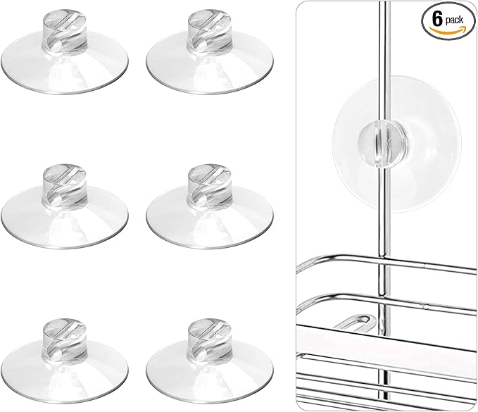 YeeBeny 6Pcs Shower Caddy Connectors - Heavy Strength Large Suction Cups Without Hooks, Replacement Suction Cups Compatible with Zenna Home, Simple Houseware, GeekDigg