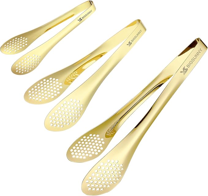 MSY BIGSUNNY 9 inch Buffet Tongs, Set of 2 Stainless Steel Food Serving Tongs