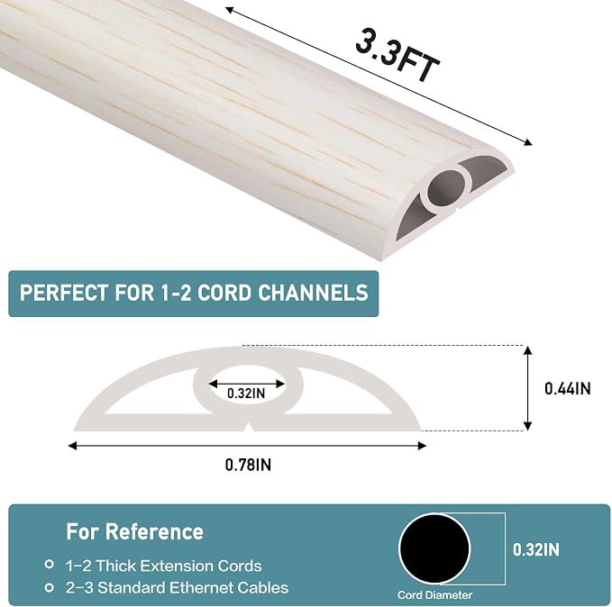 Floor Cord Cover Self Adhesive Cord Hider Floor Extension Cord Covers