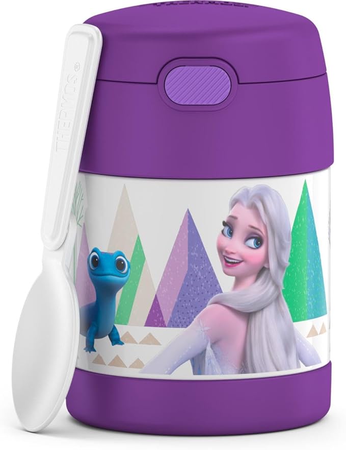 THERMOS FUNTAINER Insulated Food Jar – 10 Ounce, Frozen 2 – Kid Friendly Food Jar with Foldable Spoon