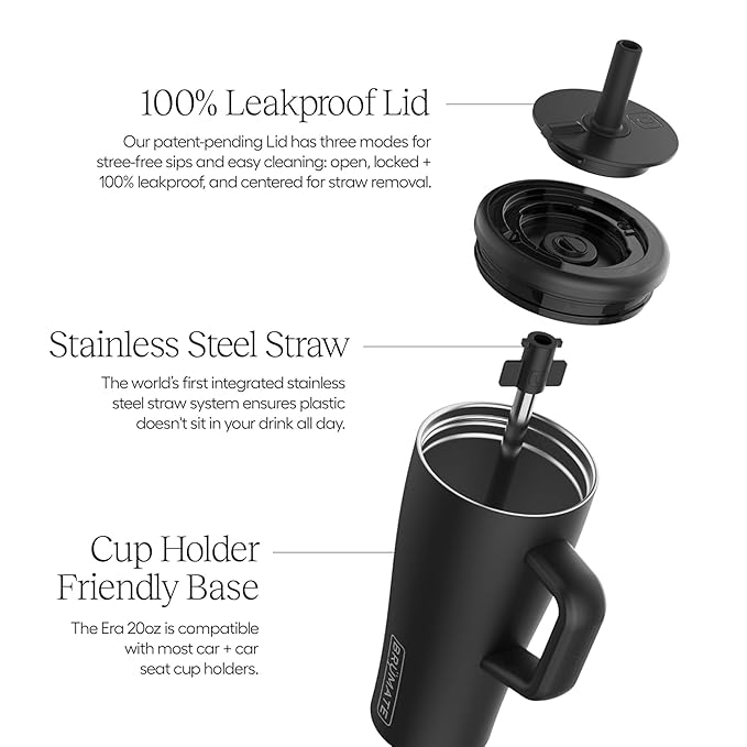 BrüMate Era 30 oz Tumbler with Handle & Straw | 100% Leakproof Insulated Water Bottle Tumbler with Lid & Flexible SoftSip Straw | Made of Stainless Steel | Cup Holder Friendly | 30oz (Pineapple)