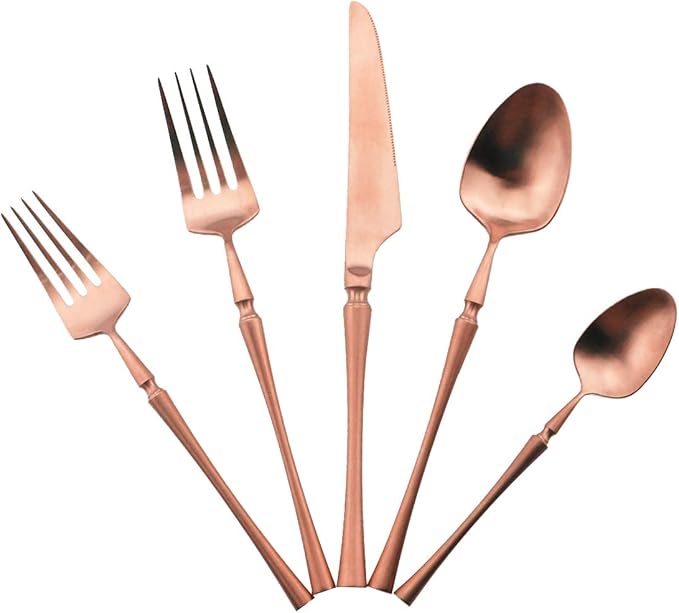Gugrida Unique & Beautiful Flatware Set - 5 Piece Iridescent Silverware Sets | 18/10 Stainless Steel Reusable Cutlery Set | Utensils Service For 1 with Dessert Fork, Knife, Spoon, Dinner Fork