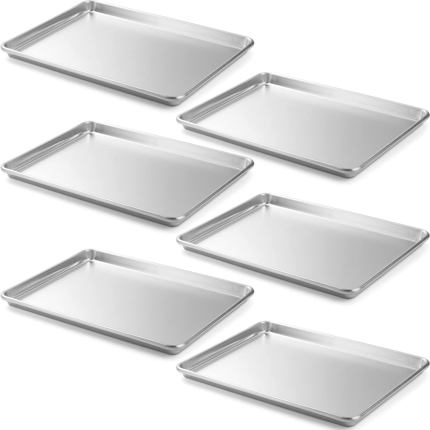 CURTA 12 Pack Aluminum Sheet Pan, NSF Listed Half Size 18 x 13 inch Commercial Bakery Cake Bun Pan, Baking Tray