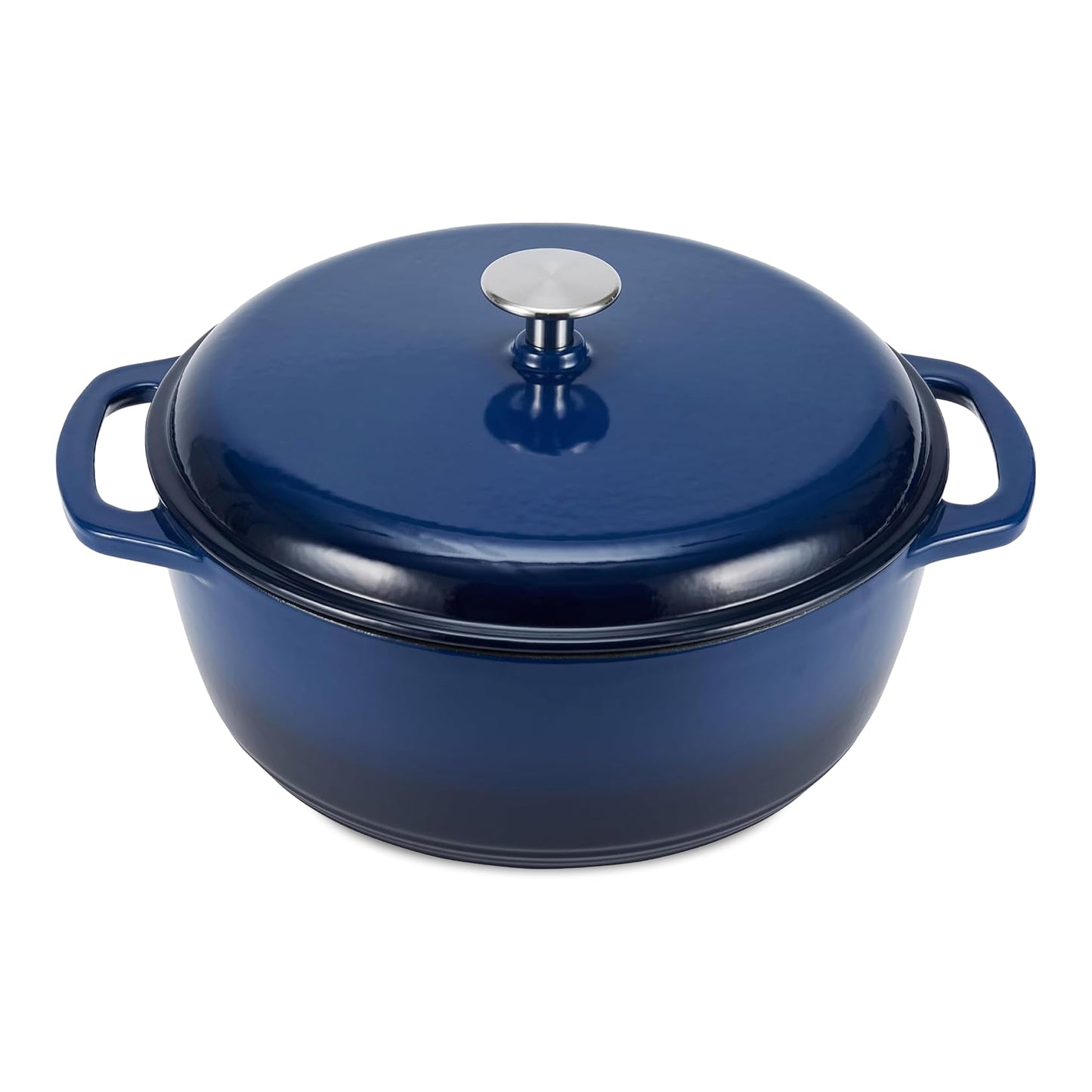 Enameled Cast Iron Dutch Oven Pot with Lid, Round, Dual Handles, Heavy-Duty, Oven Safe for Stews, Roasting, Baking, 6-Quart, Red