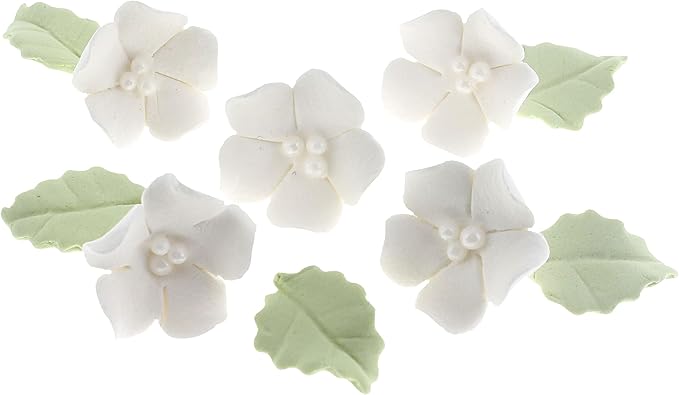 Global Sugar Art 24-Count Mini Peach Edible Flowers Cake Decorations