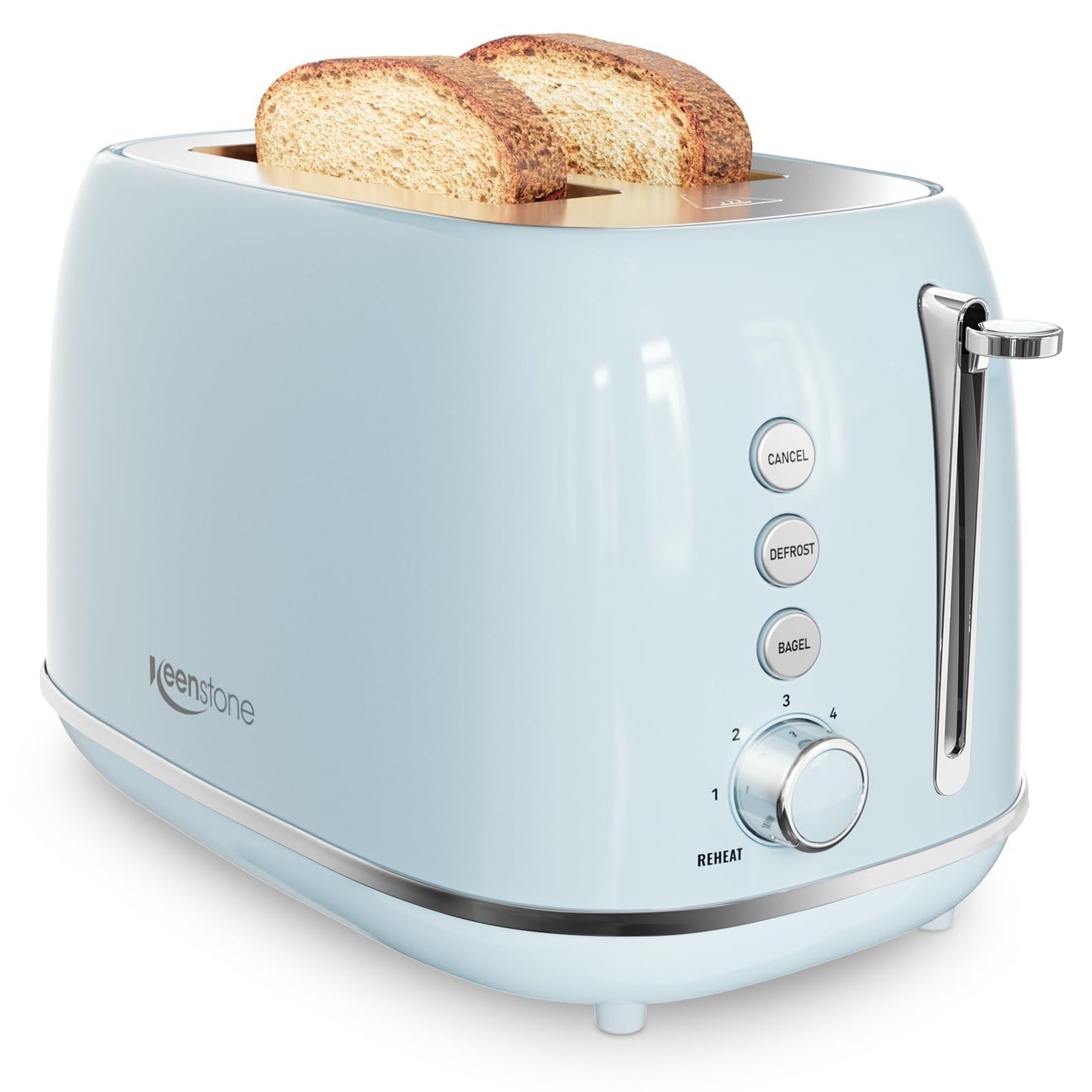 2 Slice Retro Stainless Steel Toaster with Bagel, Cancel, Defrost Function and 6 Bread Shade Settings Bread Toaster, Extra Wide Slot and Removable Crumb Tray (Black)