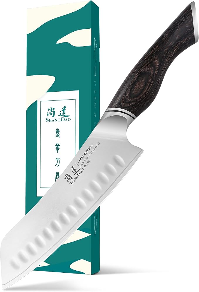 SHANGDAO Utility Knife, 6 Inch Small Kitchen Chef Knife, Ultra Sharp 3 Layers VG10 Alloy Steel, Multipurpose Paring Knife for Fruit and Vegetable Cutting with Wooden Handle, Gift Box