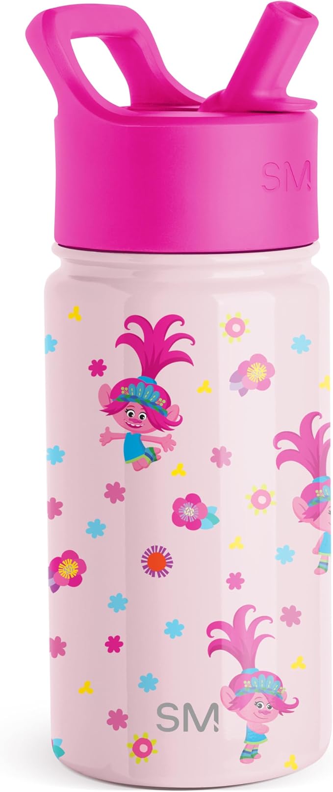 Simple Modern Kids Summit Water Bottle with Straw Lid | Trolls 14oz Stainless Steel Cup Insulated Tumbler Tumbler for Toddlers, School | Trolls Poppy Mashup