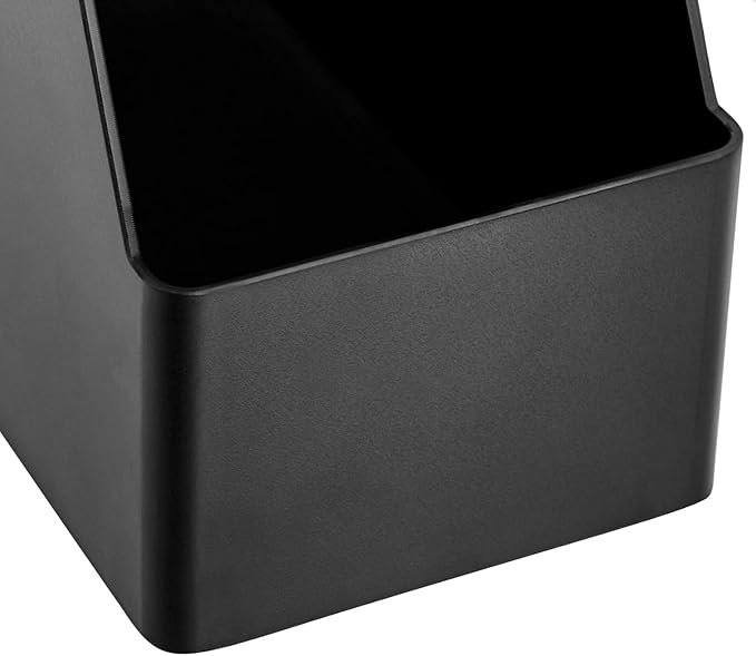Amazon Basics Plastic Desk Organizer Magazine Rack and File Holder, Black, 2-Pack