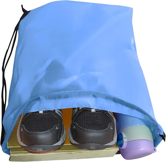 Drawstring Backpack Bulk 70Pcs String Backpack Drawstring Bags Cinch Bag Sackpack for Men Women Gym(Sky Blue)
